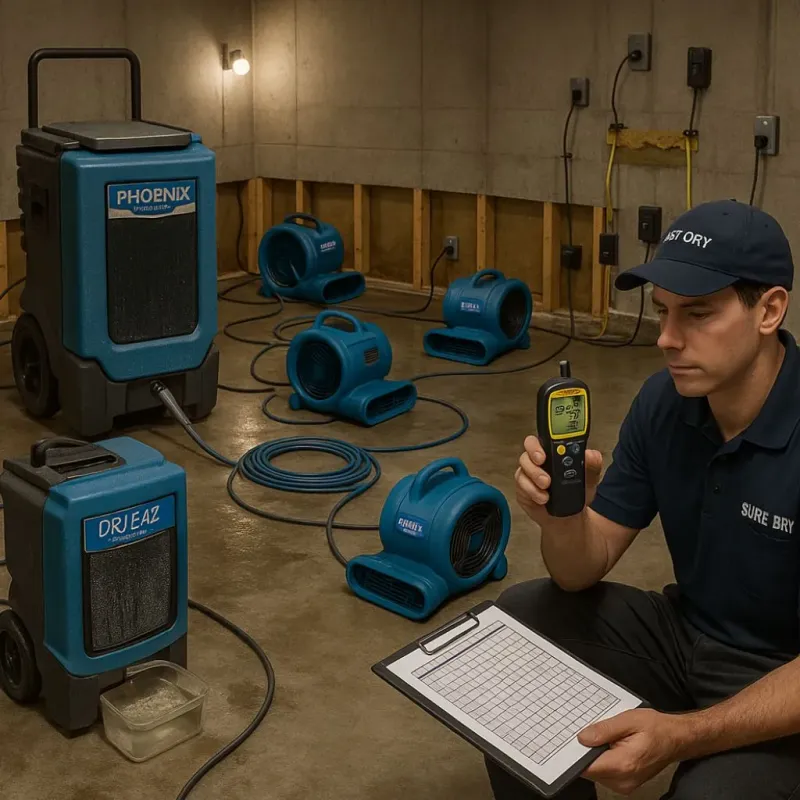 Structural Drying and Dehumidification process in Lakewood Shores, IL